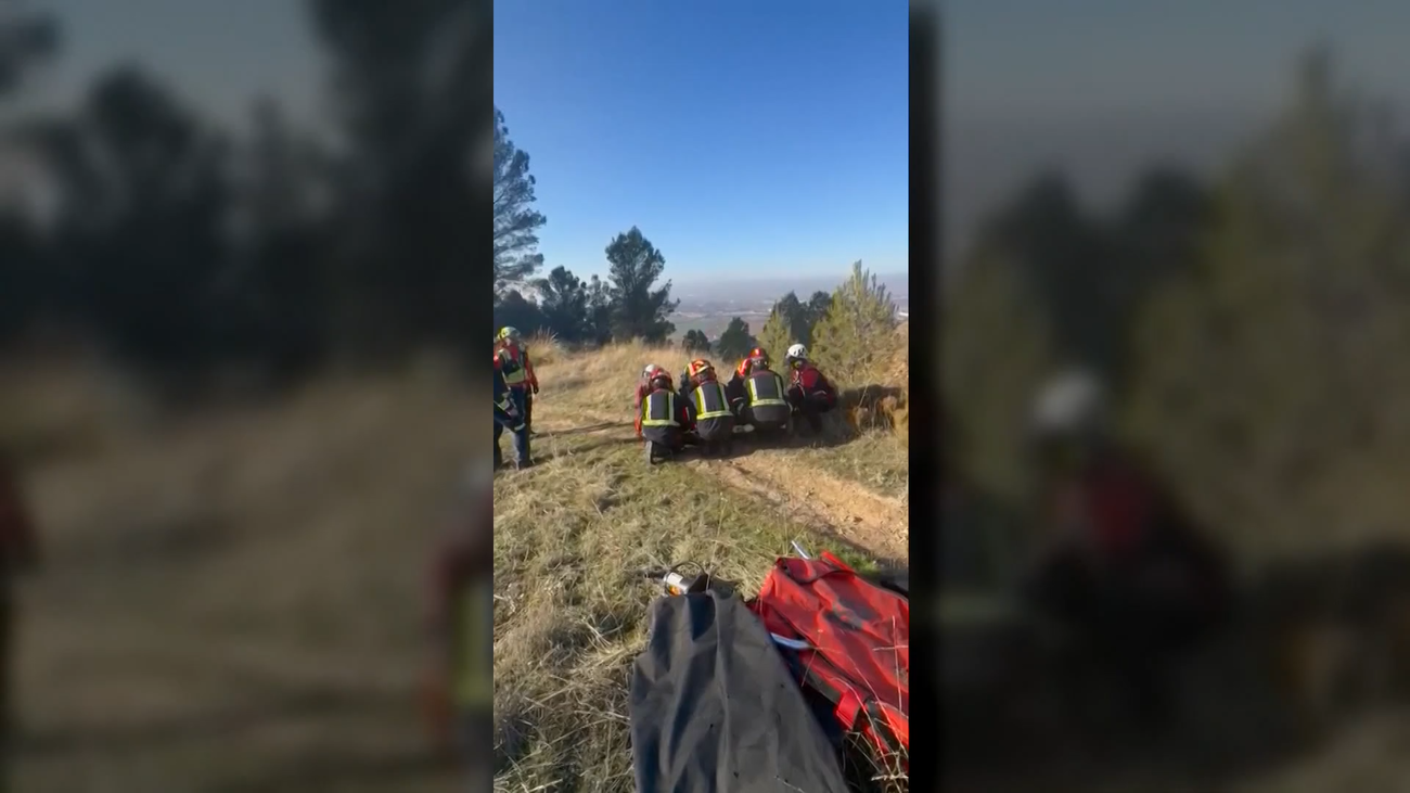 Rescate de ciclista herido en zona escarpada de Cerros de Alcalá