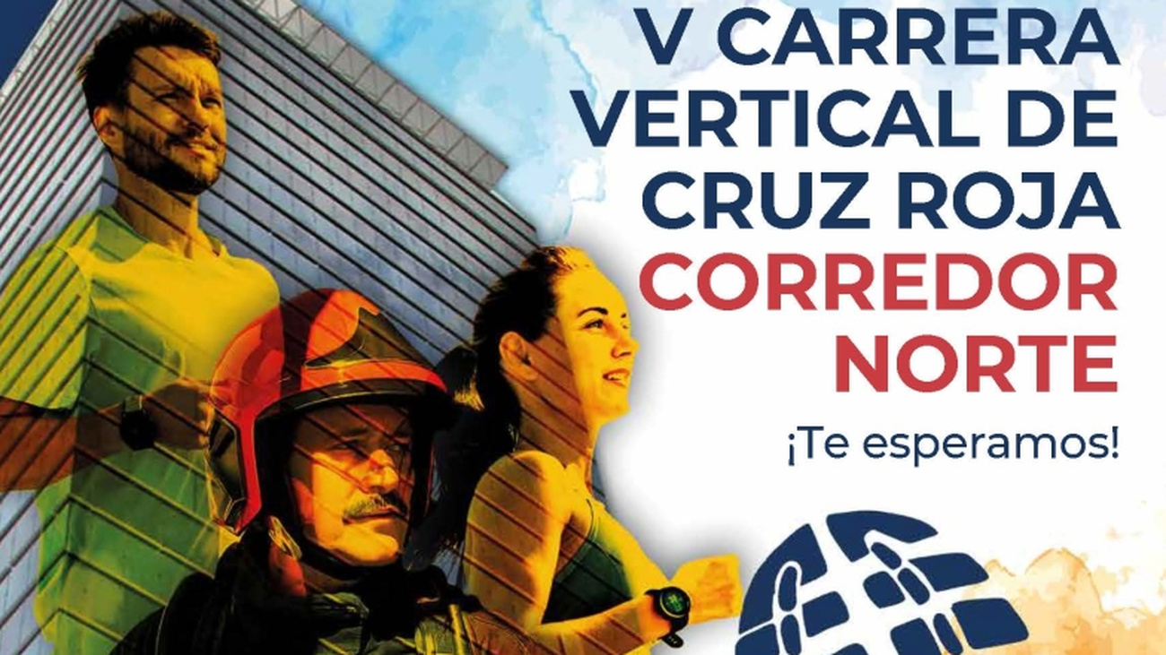 Cartel de la carrera vertical Torre Garena, en Alcalá de Henares