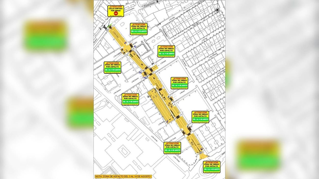 Cortes de tráfico en Alcalá de Henares por las obras de asfaltado en Gran Canal